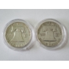Image 2 : 1962-D & 1963-D Franklin Half Dollars - 90% Silver U.S. Coins in Capsules