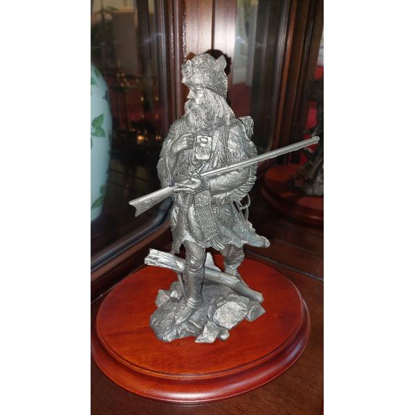 Old West Mountain Man Cast Metal Figure App 10" Tall - Excellent Condition