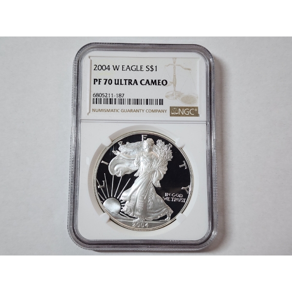 2004-W American Silver Eagle - 1 oz .999 Fine Silver - NGC PF 70 ULTRA CAMEO