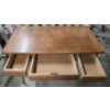 Image 3 : Vintage Solid Wood Writing Desk with 3 Drawers - Good Condition - Key Incl - 44"W x 24"D x 30"H