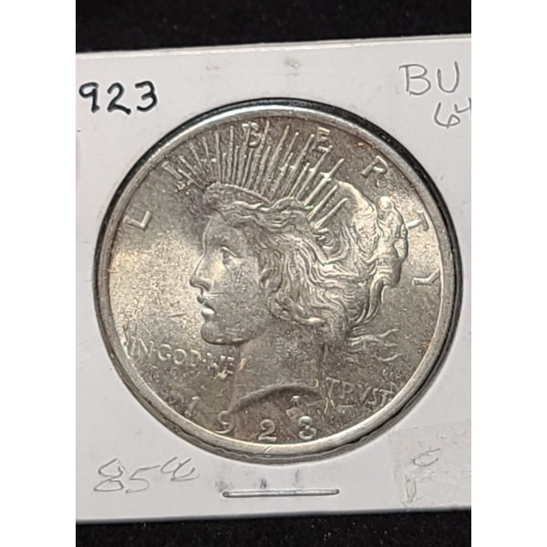 1923 Silver Peace Dollar - Brilliant Uncirculated Condition - 90% Silver Coin