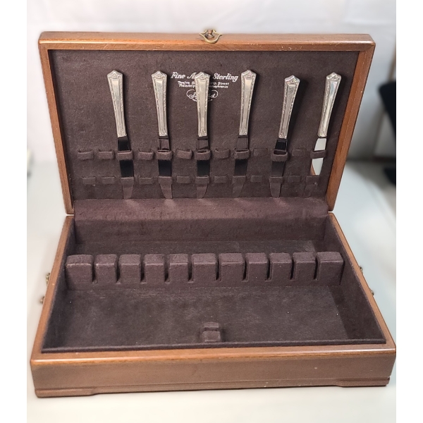 (6) Fine Arts Sterling Silver Co. Sterling Handle Stainless Steel Blade Dinner Knives - 362.874g