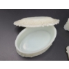 Image 7 : 3 Vintage Jewelry Trinket Boxes - Gorgeous "Milk Glass" Scalloped Edges