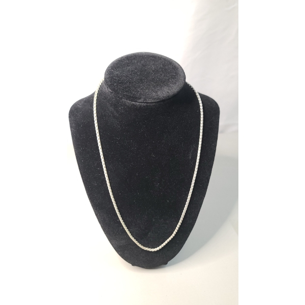 Sterling Silver 20" Twisted Rope Necklace - Weight: 15.8g