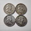 Image 1 : Four Assorted United States 90% Silver Franklin Half Dollars ~ $2.00 Face Value