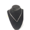 Image 1 : Sterling Silver V-shape Choker Collar Necklace - Weight: 16.1g