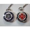 Image 2 : Two Silver-Tone Gruen Pocket Watches: Police Dept. & Fire Dept. Designs