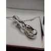 Image 5 : Stunning Sterling Silver Necklace & Diamond Pendant By Helzburg Diamonds - 3.5 Grams - About 20"