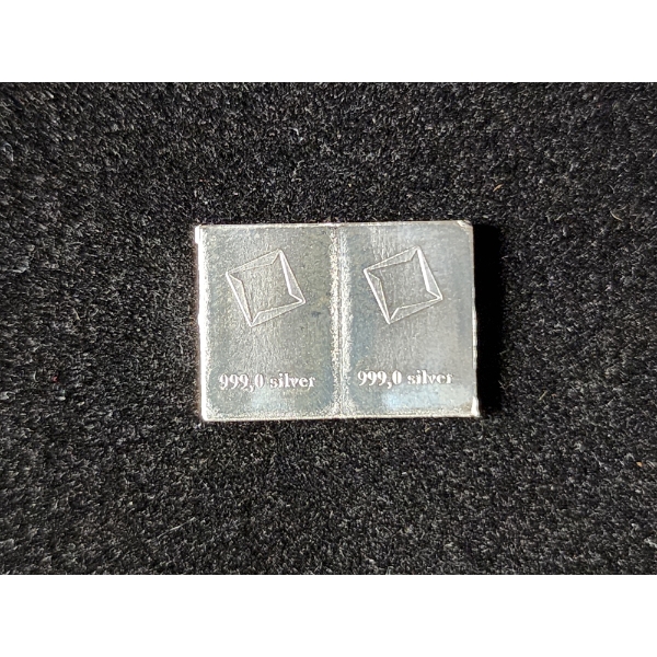 2 Count 1 Gram Valcambi .999 Fine Silver Combi Bars - Still Connected! - 2 Grams of Silver!