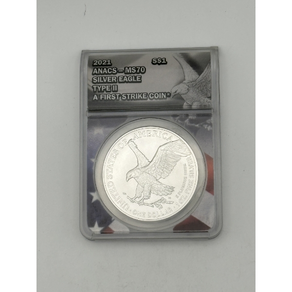 ANACS MS70 2021 Type 2 Silver Eagle - First Strike