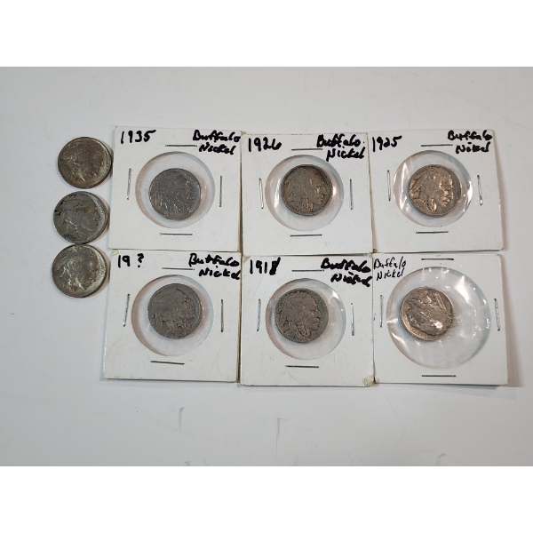 (9) Assorted Years U.S. Buffalo Nickels FV: $0.45