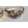Image 3 : (2) 10K Yellow Gold Women's Rings -"Dianne" & Red And Diamond Ruby Ring - Size 7 -Total Weight: 3.9g