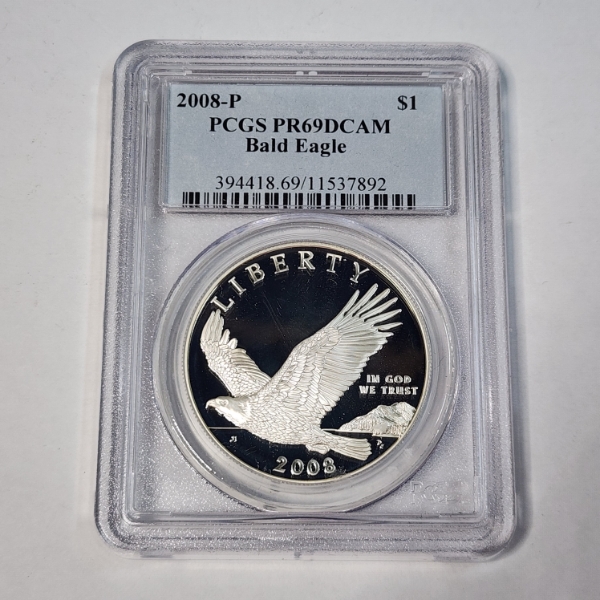 2008-P PCGS PR69DCAM Bald Eagle 90% Silver Dollar
