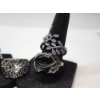 Image 4 : Five Assorted Sterling Silver Rings - Onyx, Various Styles TW: 19.0g