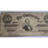 Image 4 : United States Series 1864 T-66 $50 Richmond, Virginia Confederate States of America Bank Note