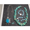 Image 1 : Lot Of Assorted Turquoise Colored Jewelry Including Sterling Silver Earrings 3.9 Grams