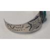 Image 3 : Sterling Silver Southwestern Style Cuff Bracelet With Turquoise & Gemstone Pendant - Weight: 28.8g