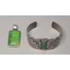 Image 1 : Sterling Silver Southwestern Style Cuff Bracelet & Pendant With Turquoise - Total Weight:  37.7g