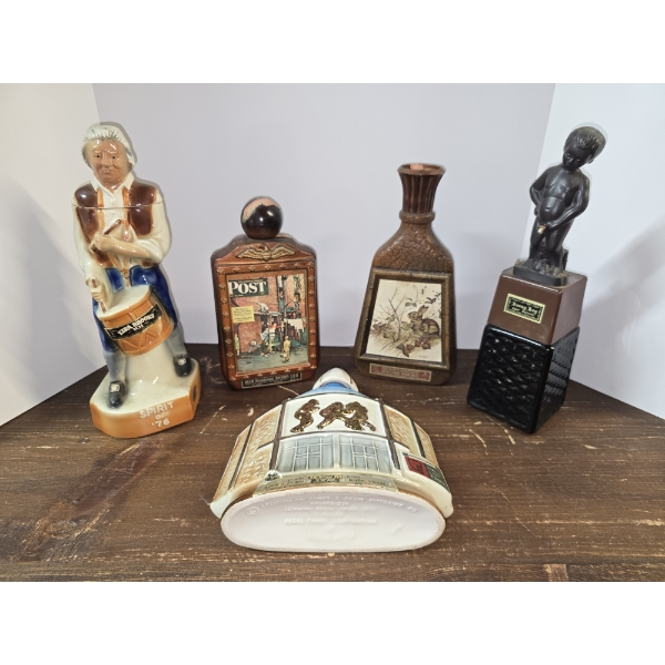 5 Decanter Collection incl Samuel Adams, Canton Football Hall of Fame and More