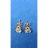 Image 2 : 14K Gold Stud Back Earrings With Clear Stones - Weight: 1.1g