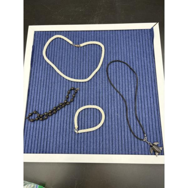 2 Bracelets - 2 Necklaces - Matching Bracelet & Necklace White Pieces - Turtle Pendant Necklace 