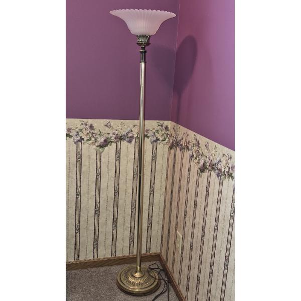 Louisville Home Pickup - Fancy Shade 3 Way Torchiere / Floor Lamp  67" Tall - Touch Type Switching

