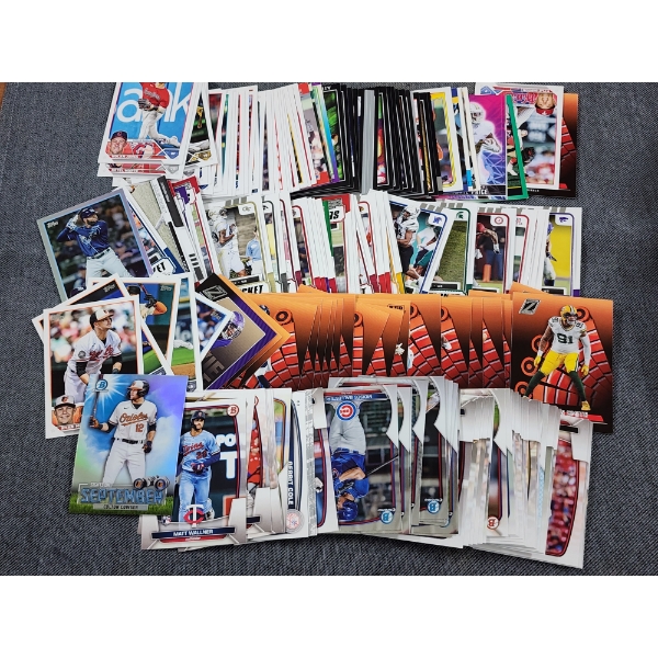 Large Assortment of Football & Baseball Trading Cards in Near Mint Condition! 