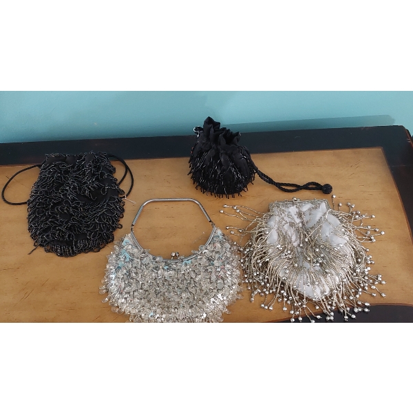 Vintage Group Of 4 Sequined & Embellished Purses 