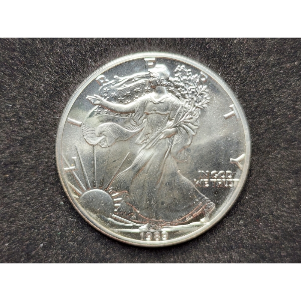 1989 American Eagle 1 Oz Fine Silver Dollar Bullion Round 