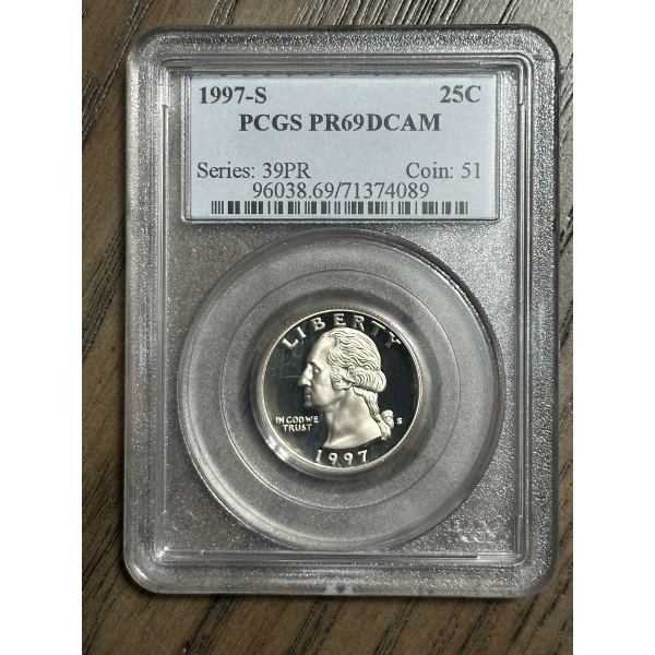 PCGS PR69 DCAM 1997-S Washington Quarter