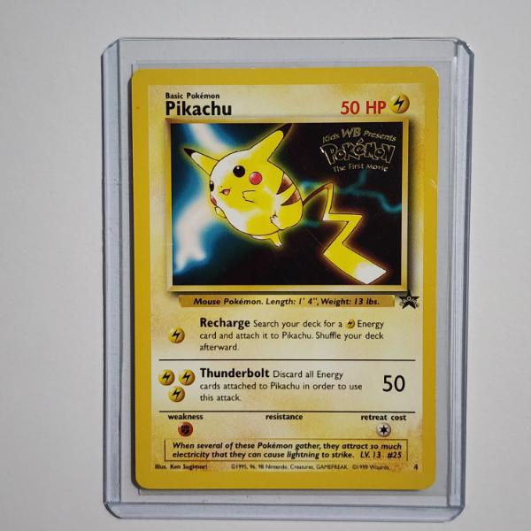 Vintage Pikachu #4 Black Star Warner Brothers Promo Pokemon Trading Card ~ Pokemon The First Movie
