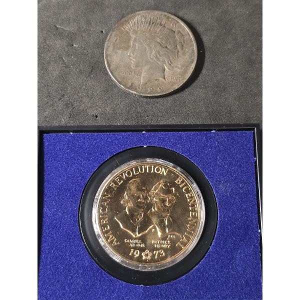 1922 Silver Peace Dollar & Committees of Correspondence Medal