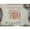 Image 4 : EXTREMELY RARE DYE CONTAMINATION NOTE ~ $2 Red Seal Federal Reserve Note With ORANGE SEAL! 