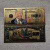 Image 1 : Two 24k Gold-Layered Novelty Banknotes featuring Donald J. Trump and Cannabis