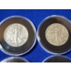 Image 2 : x4 Assorted Years 90% Silver Walking Liberty Half Dollars in Capsules FV: $2.00
