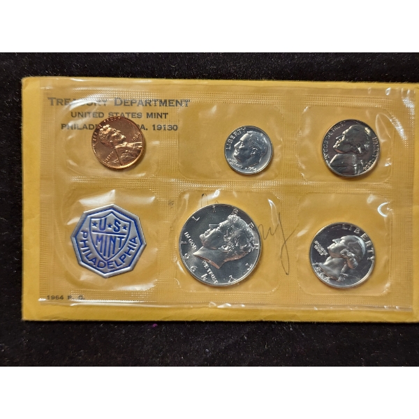1964 United States Proof Set Ft. $0.85 in 90% Silver in Original Packaging