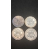 Image 2 : (4) 1964 90% Silver Kennedy Half Dollars - Some Have Beautiful Toning - Face Value: $2.00
