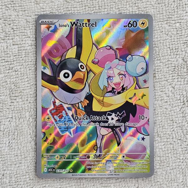 Iono's Wattrel 231/217 Holo Rare Pokémon Trading Card