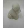 Image 2 : URANIUM Adorable Degenhart Glass Dog Figurine  - White with Fawn - ~2.5 inches ~ BRILLIANT GLOW!