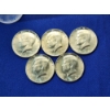 Image 2 : x5 Assorted Years Kennedy Half Dollars 40% Silver FV: $2.50 and Coin Tube