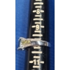 Image 6 : Women's 10K White Gold Ring With Green & Clear Stones - Size 10 - Weight: 5.6g