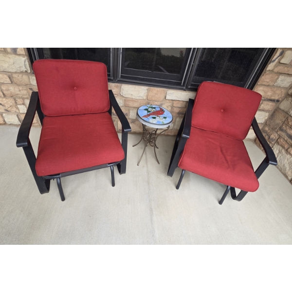 *Pick Up At Mantua Home-No Shipping Available* Like New Inviting Black Metal 24''x32'' Glide Rocker 