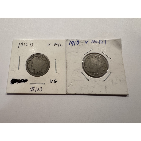 1910 & 1912 -D  United States V Nickel - You Get Both For One Bid