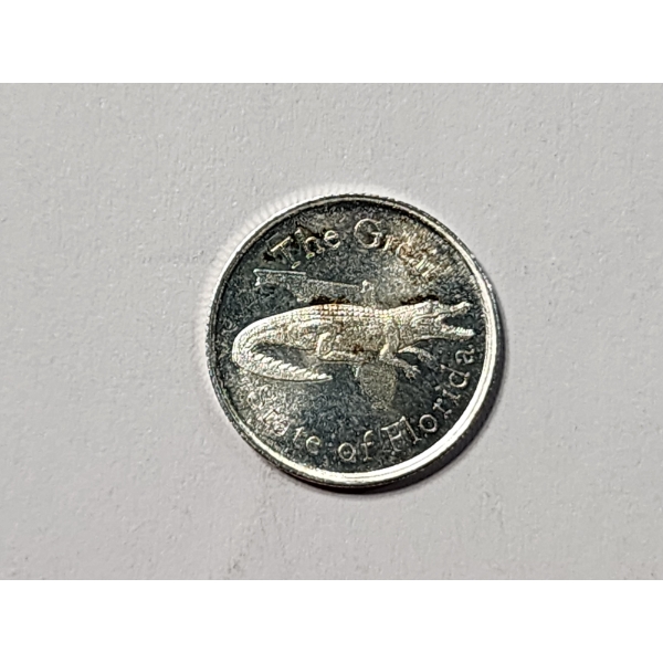 The Great State of Florida 1 Gram Gator .999 Fine Silver Round