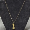 Image 1 : Gold Plated Sterling Silver Necklace with Pineapple Pendant - 5.8g TW