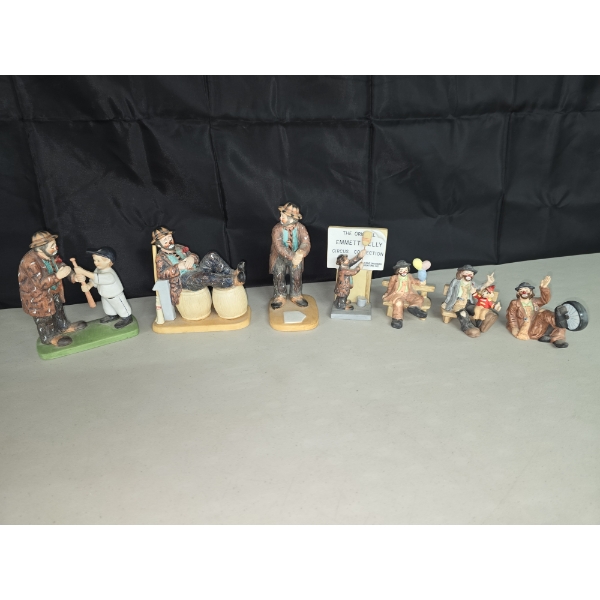Lot of 7 Emmett Kelly Signature Collection Porcelain Figurines ft. Circus Collection