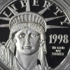 Image 3 : Amazing 1998 Platinum 1.Tr Oz .999 Fine Platinum American Liberty Head Coin With Presentation Case