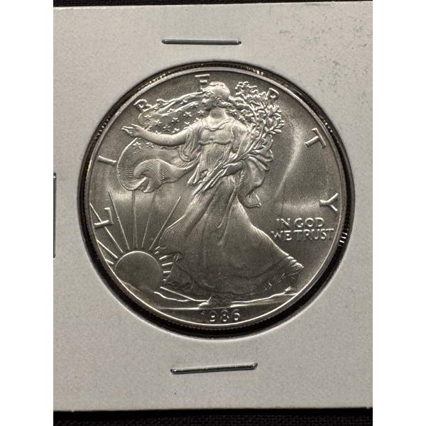 1986 United States American Eagle .999 Fine Silver Coin - Mint Condition - First Year