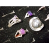 Image 6 : Gorgeous Sterling Silver Rings Ft. Purple Star Ruby & Other Purple Stones - Total Weight: 23 Grams