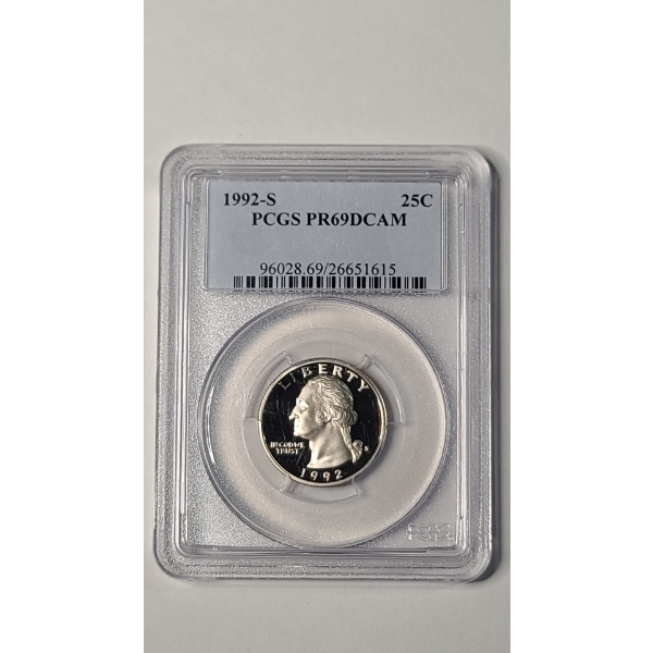 PCGS 1992-S PR69 DCAM Washington Quarter 